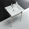 Fauceture Dreyfuss 25" Console Sink W/ SS Leg (Sgl Faucet Hole), White/ Nickel KVPB2522716 - alternate 2